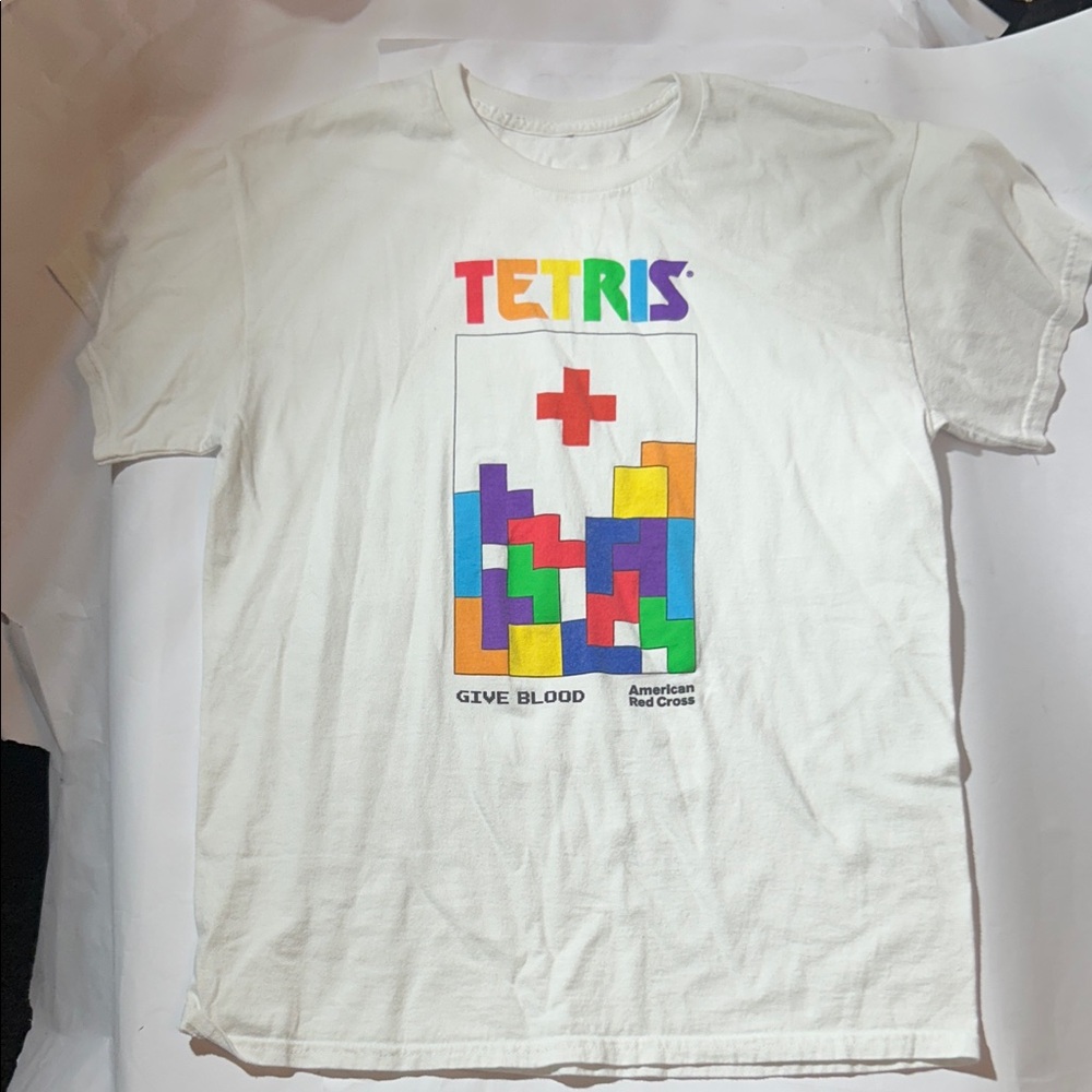 Tetris x American Red Cross ‘Give Blood’ White Graphic Tee (No Tag)
